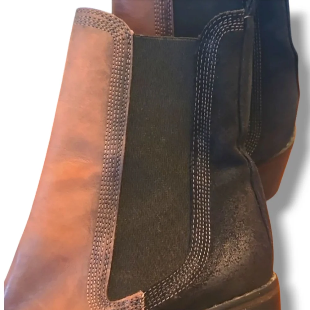 Free People Benson Brown and Black Leather Chelsea Boots - Picture 7 of 10